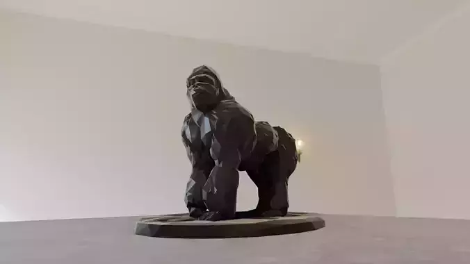 Gorilla looking left low poly geometrical stl 3d print file 3D print model