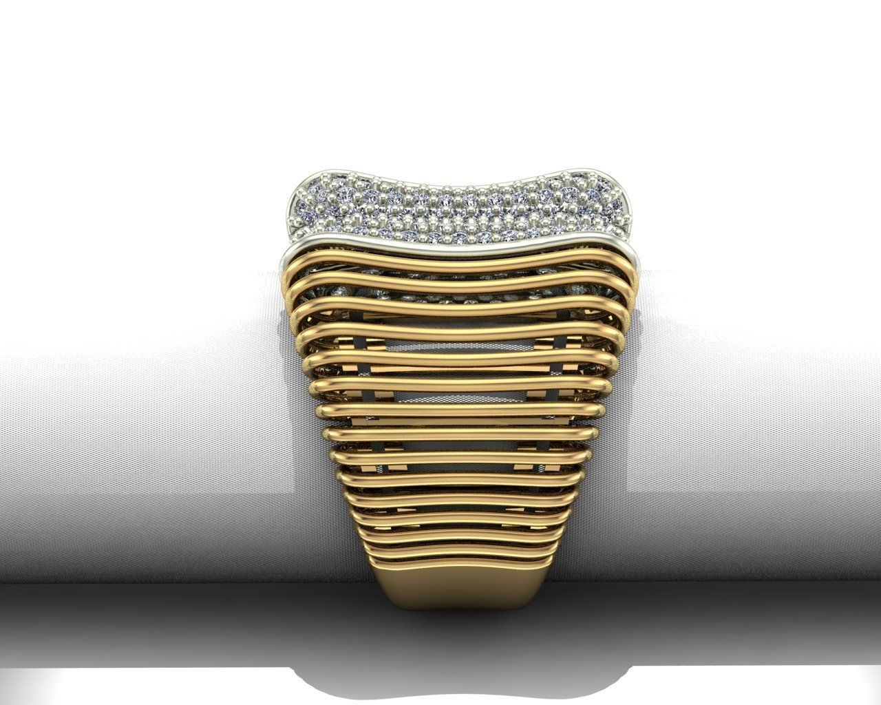 Striped ring 3D print model_2