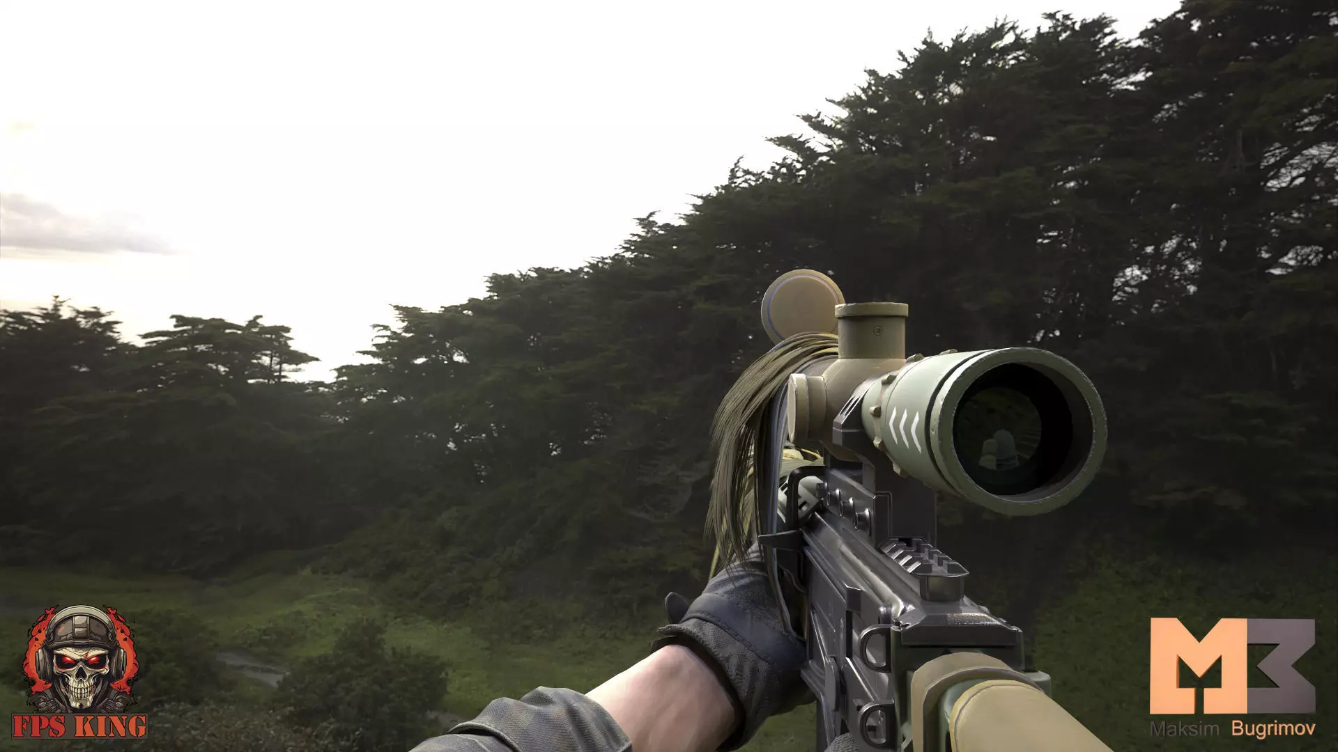 Sniper Rifle 03 Low-poly 3D model_0