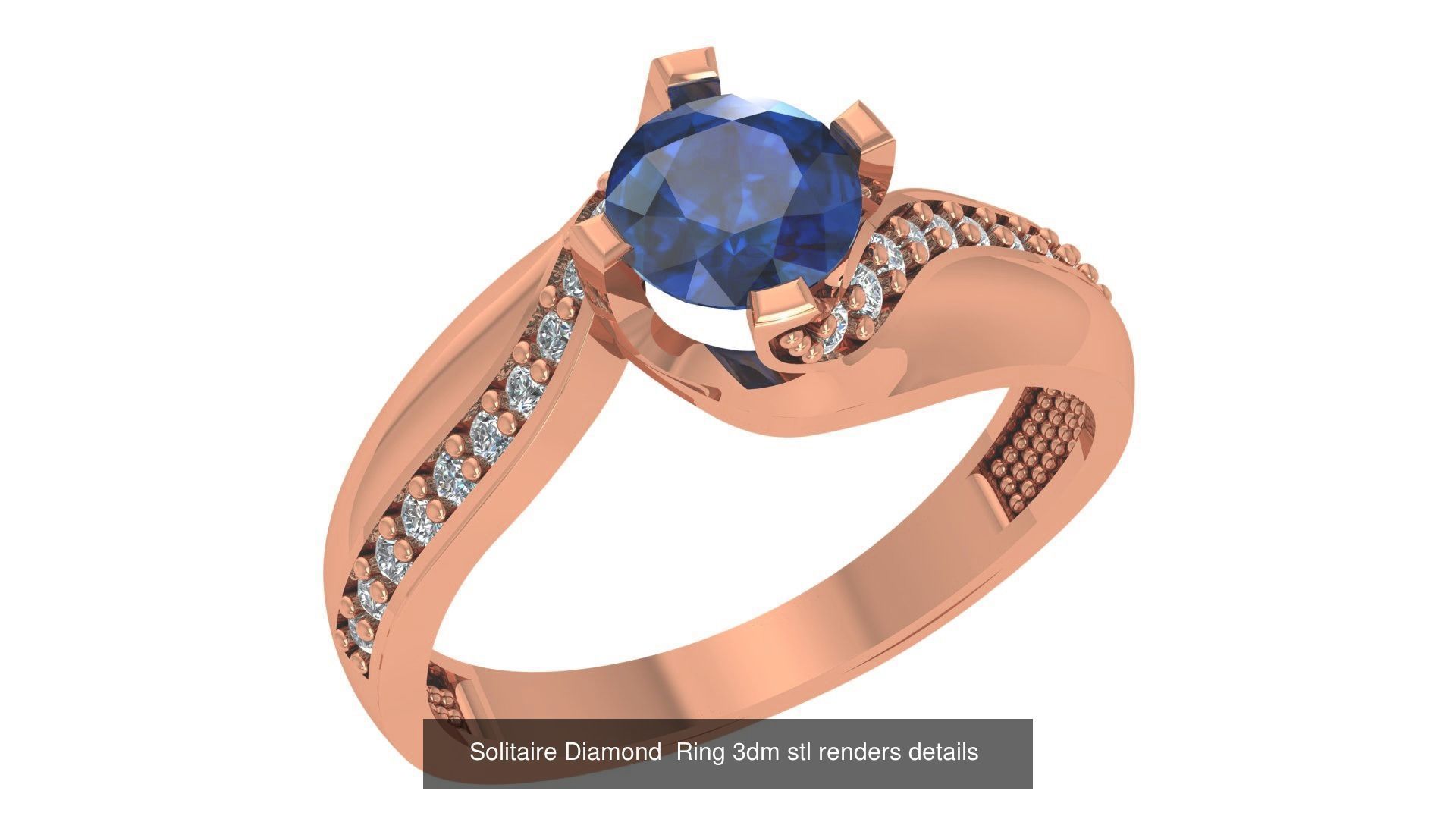 41 Solitaire Diamond Ring 3dm stl renders 3D Model Collection_24
