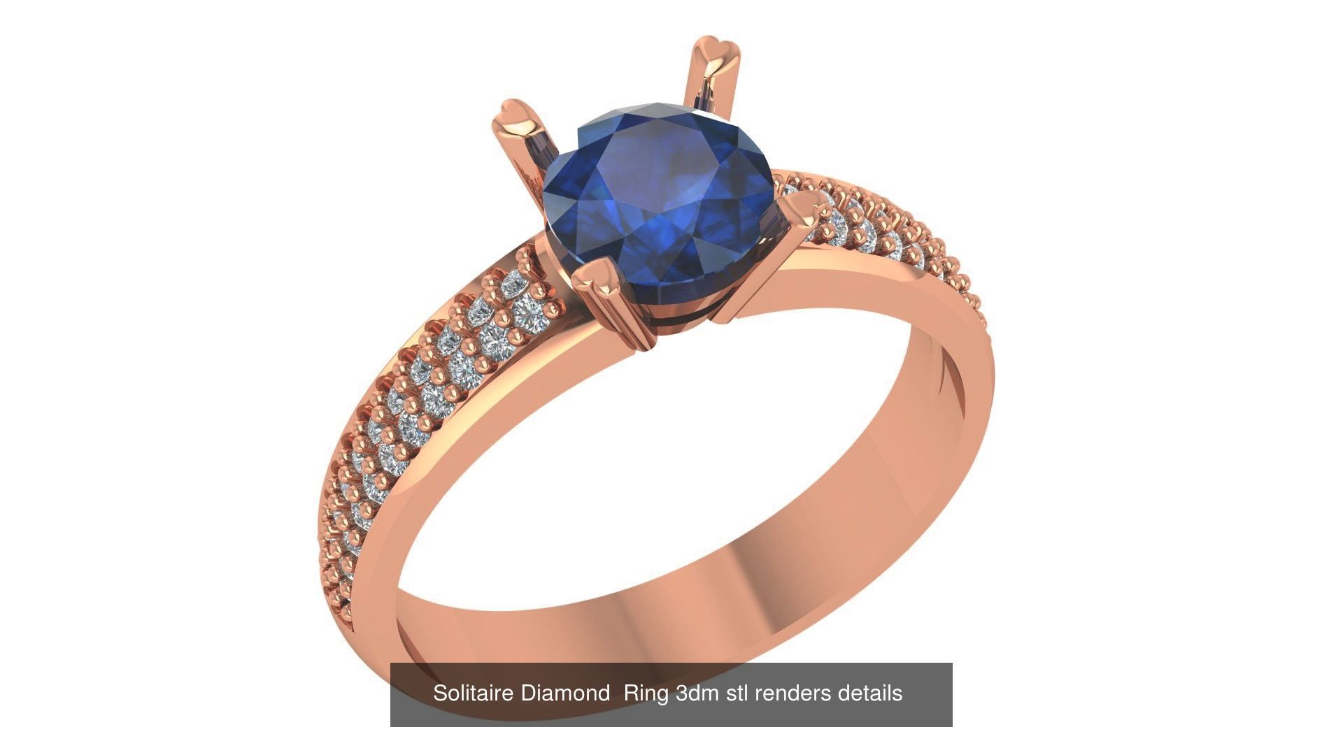 41 Solitaire Diamond Ring 3dm stl renders 3D Model Collection_23