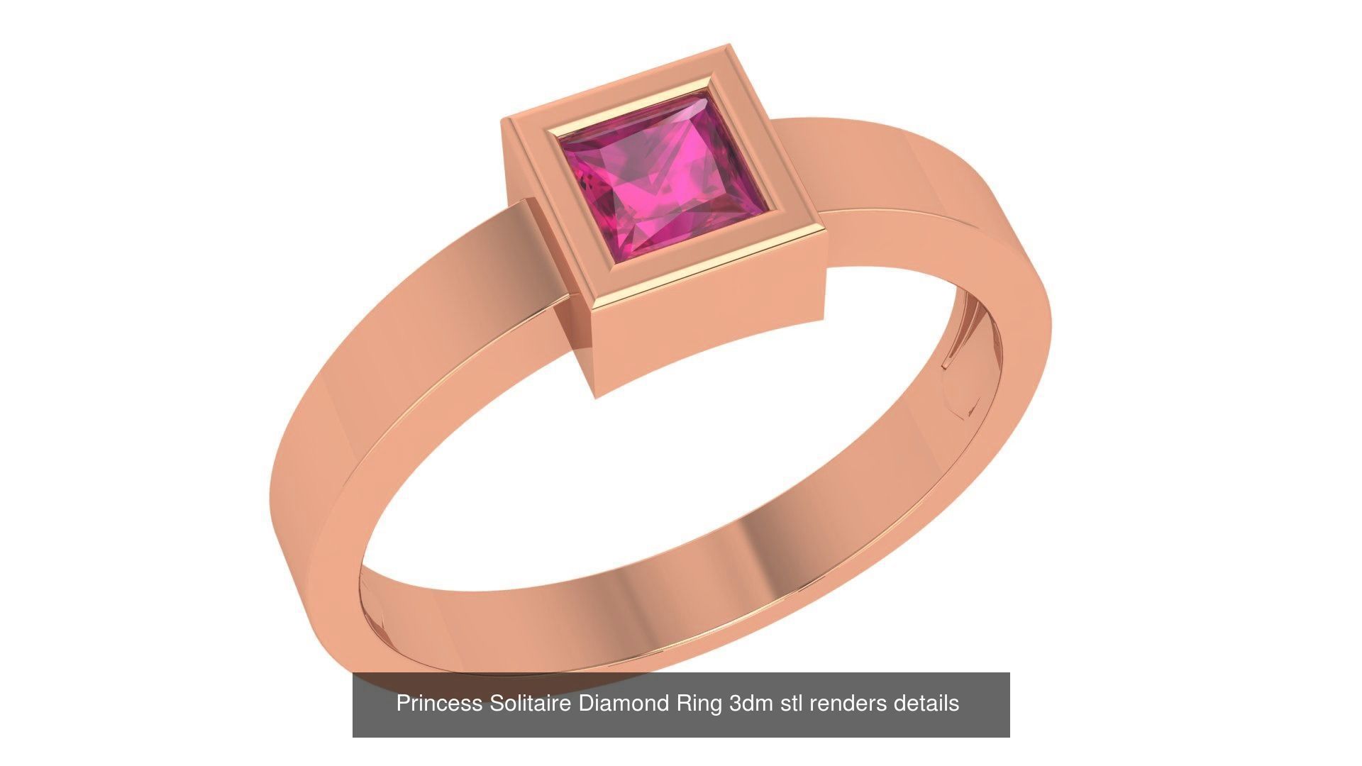 41 Solitaire Diamond Ring 3dm stl renders 3D Model Collection_20