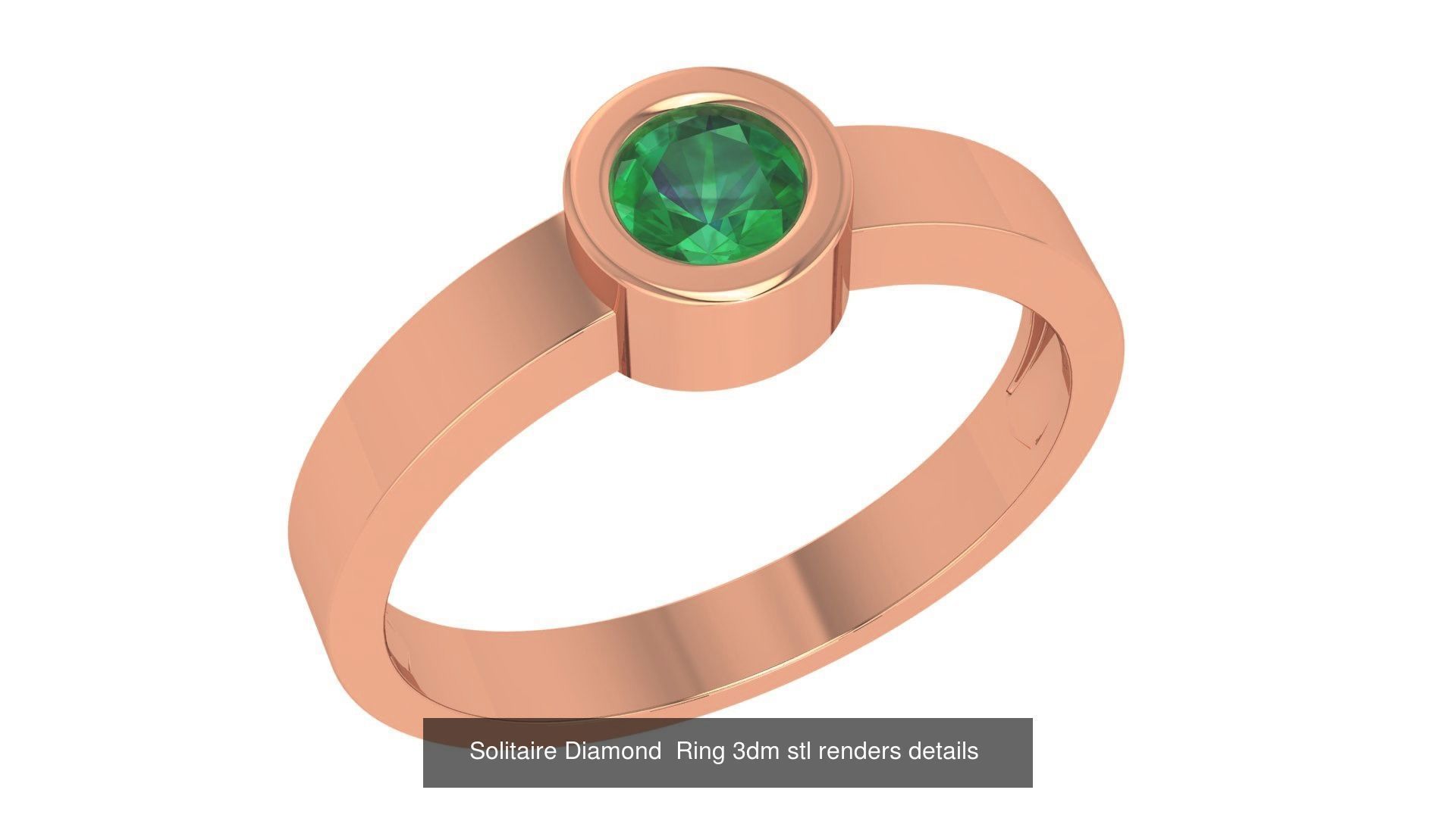 41 Solitaire Diamond Ring 3dm stl renders 3D Model Collection_21