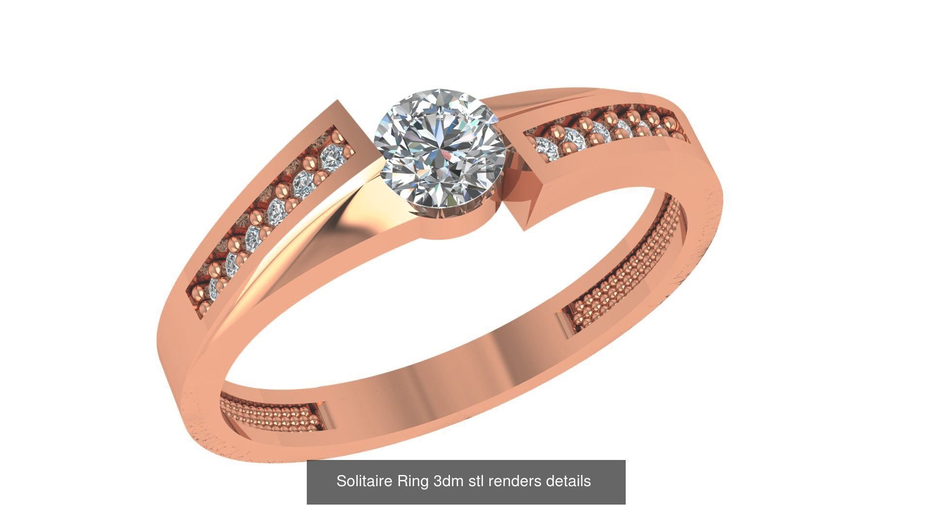 41 Solitaire Diamond Ring 3dm stl renders 3D Model Collection_3