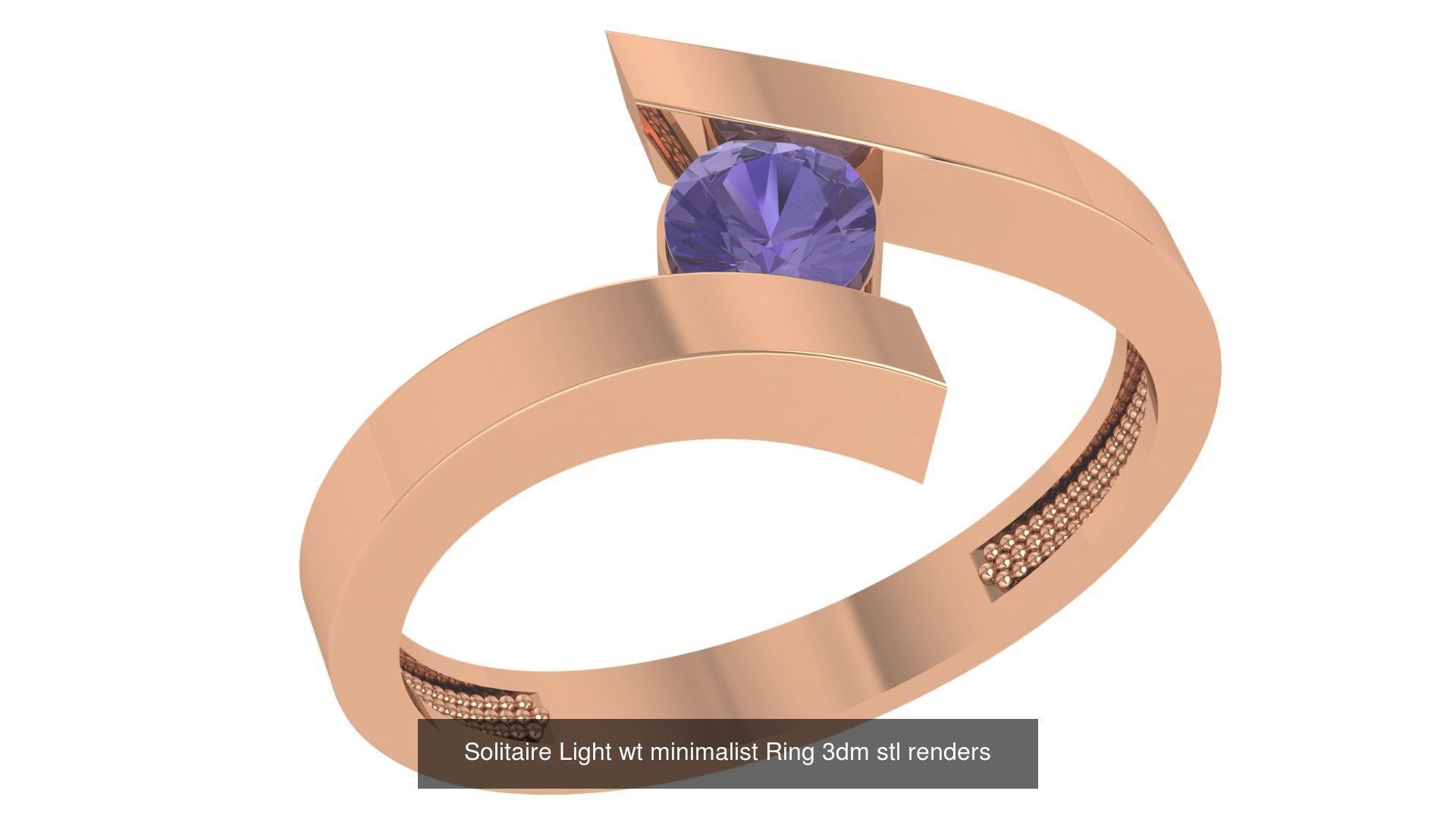41 Solitaire Diamond Ring 3dm stl renders 3D Model Collection_9