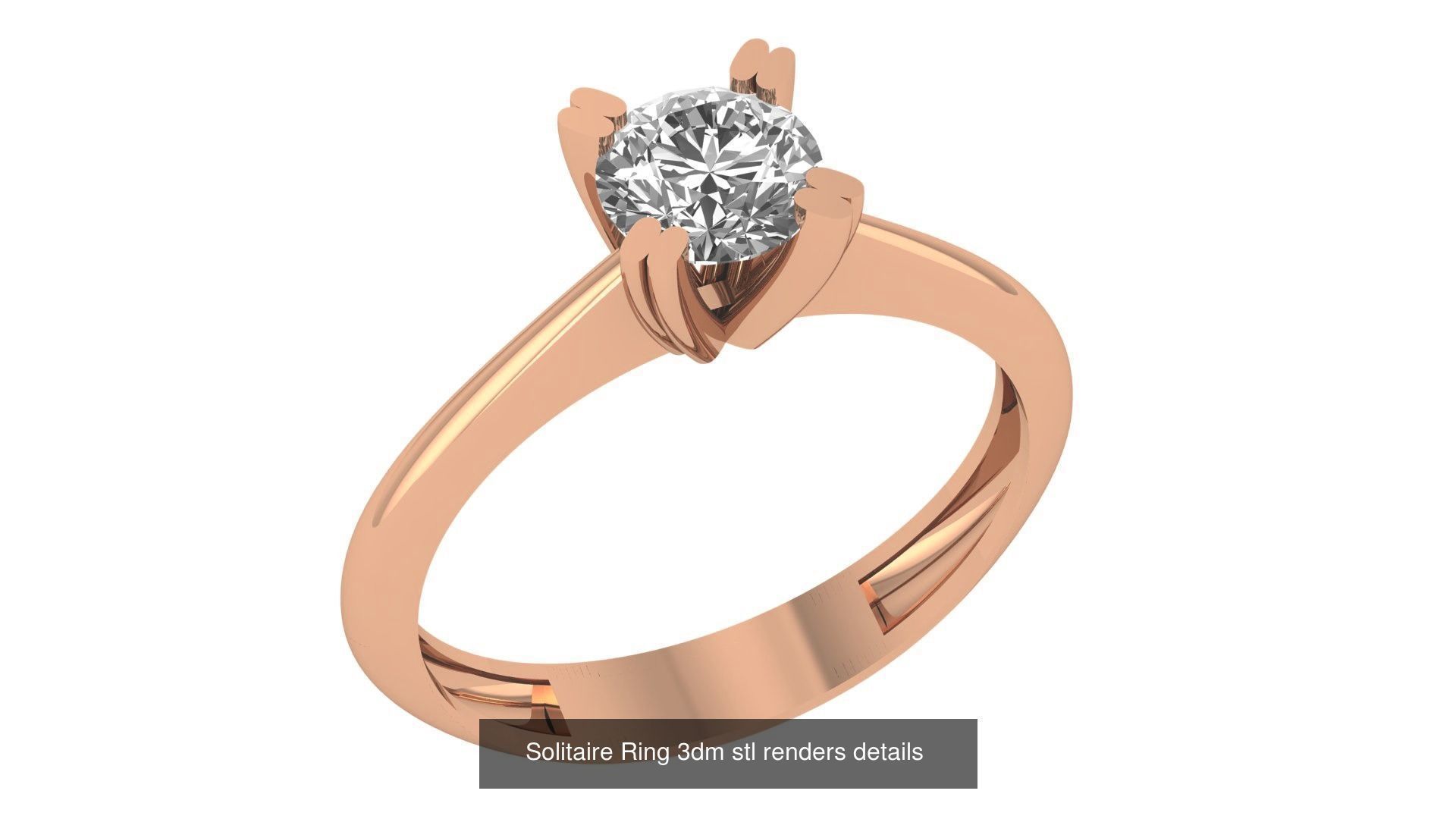 41 Solitaire Diamond Ring 3dm stl renders 3D Model Collection_15