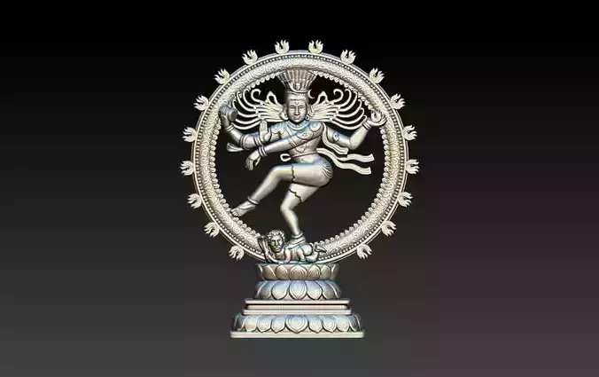 Shiva Nataraja Lord  dancing Stance 3D Sculpture Statue 3D print model
