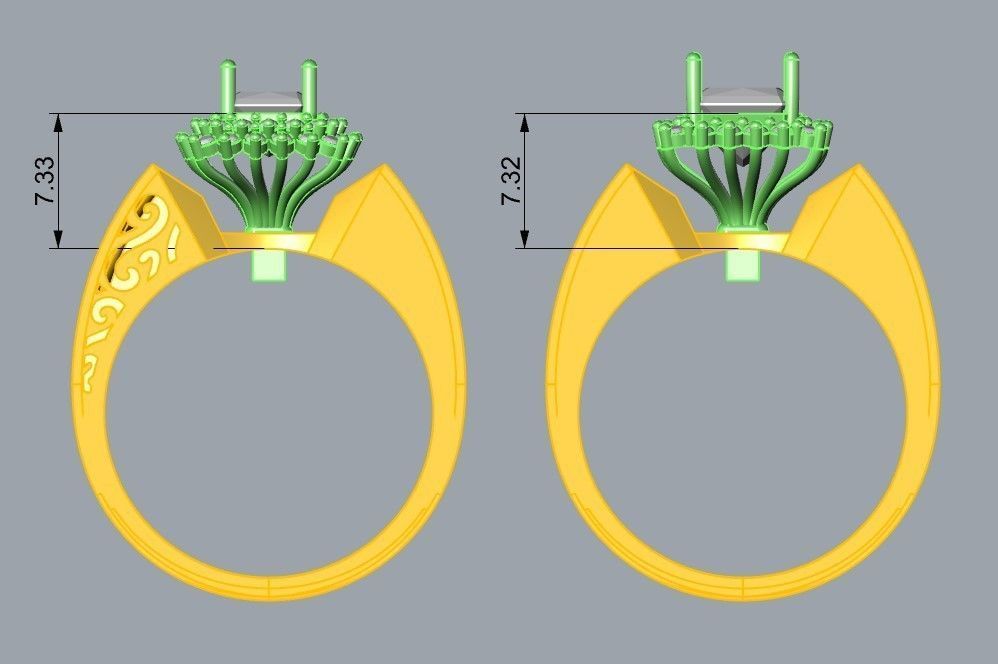 Womens Two piece solitaire ring 3D print model_6