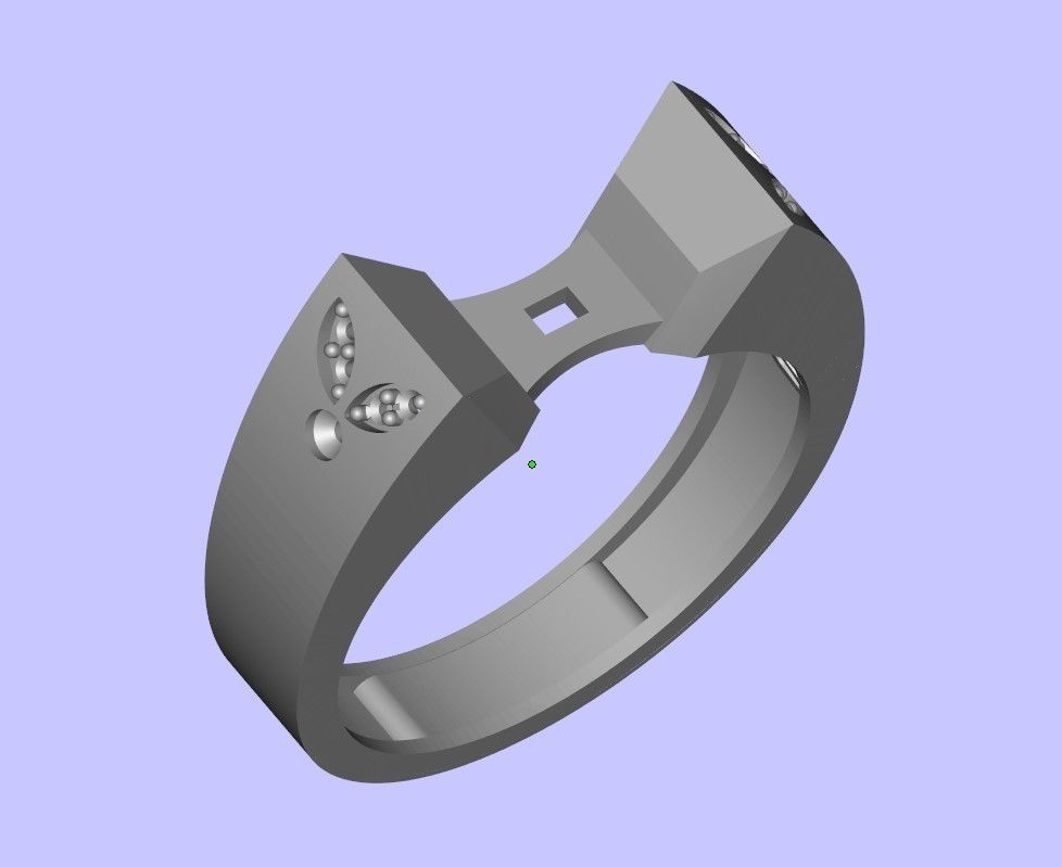 Womens Two piece solitaire ring 3D print model_2