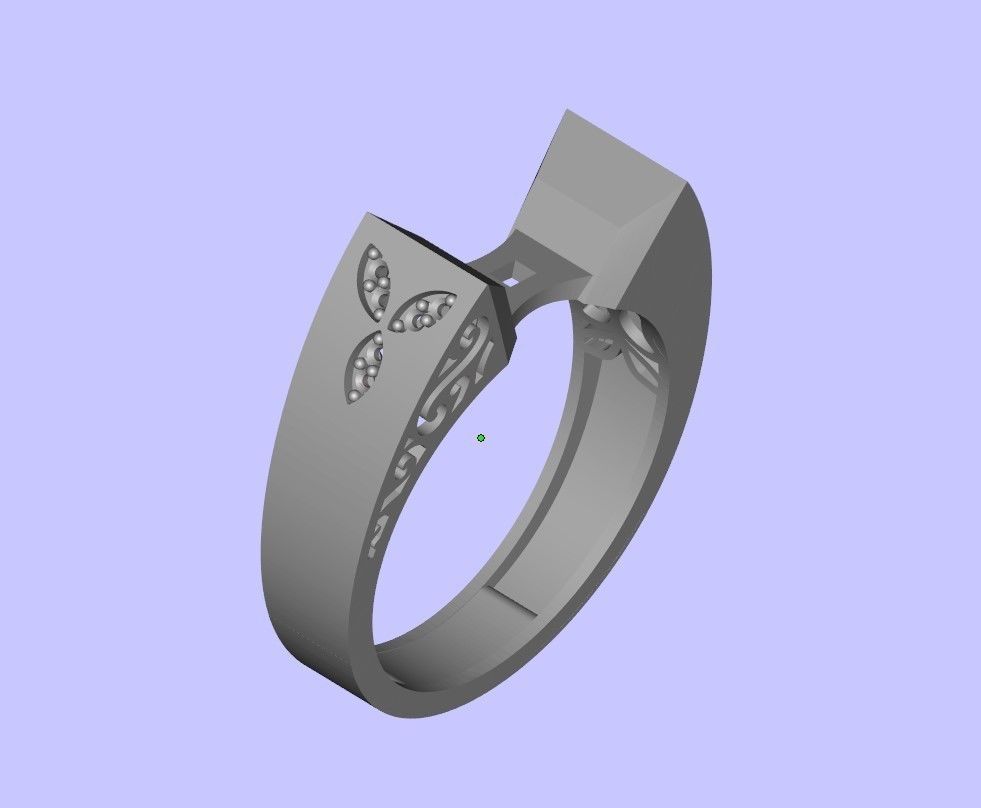 Womens Two piece solitaire ring 3D print model_1