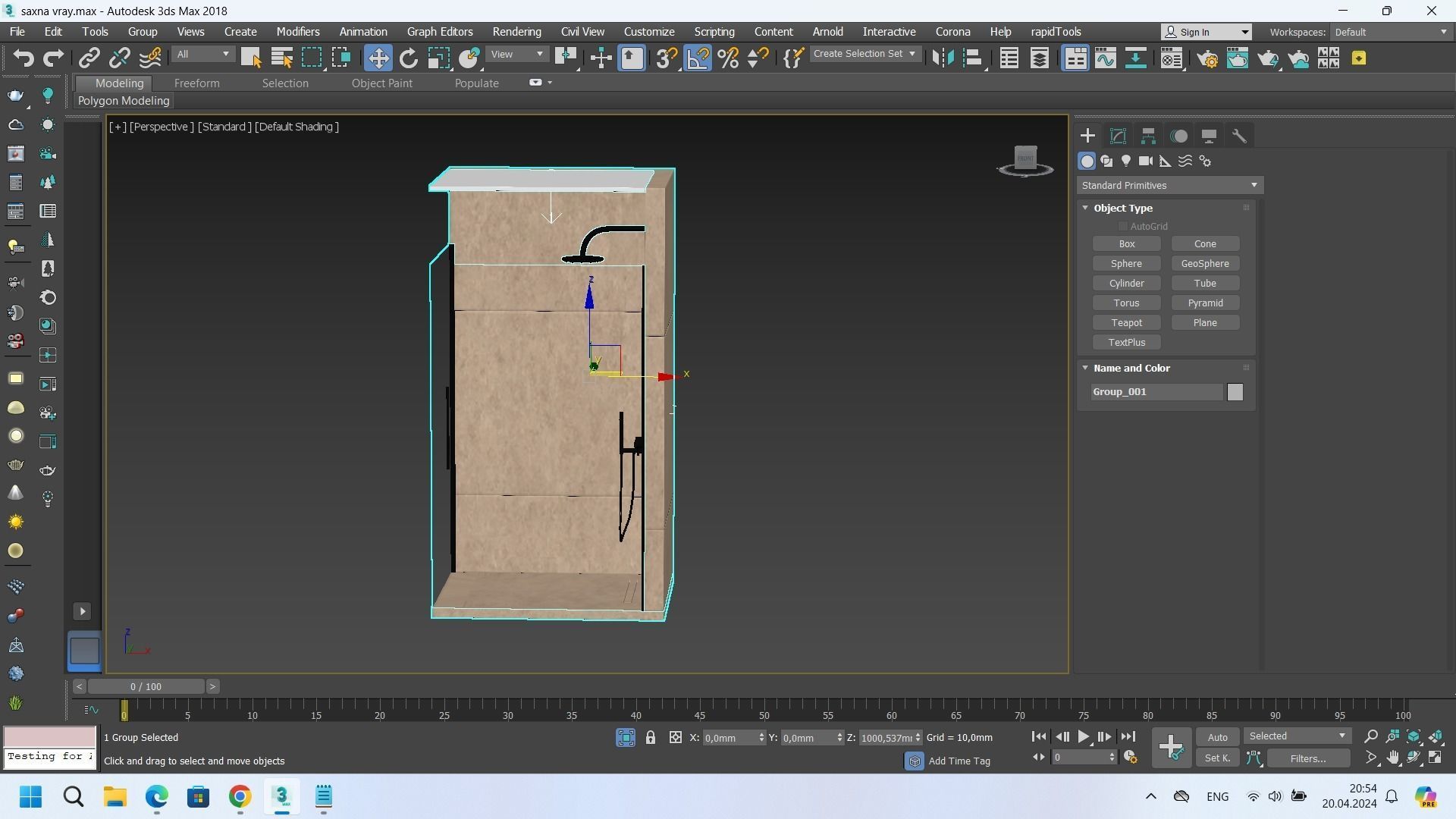 Shower cabin with partition 03 3D model_6