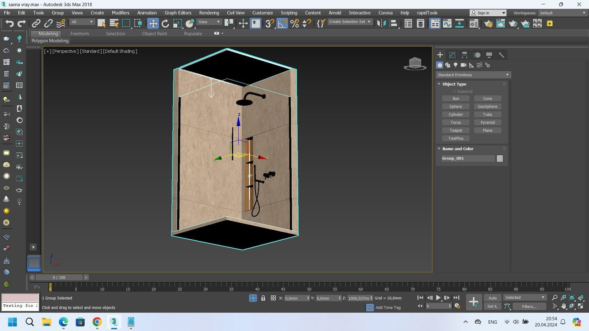 Shower cabin with partition 03 3D model_8