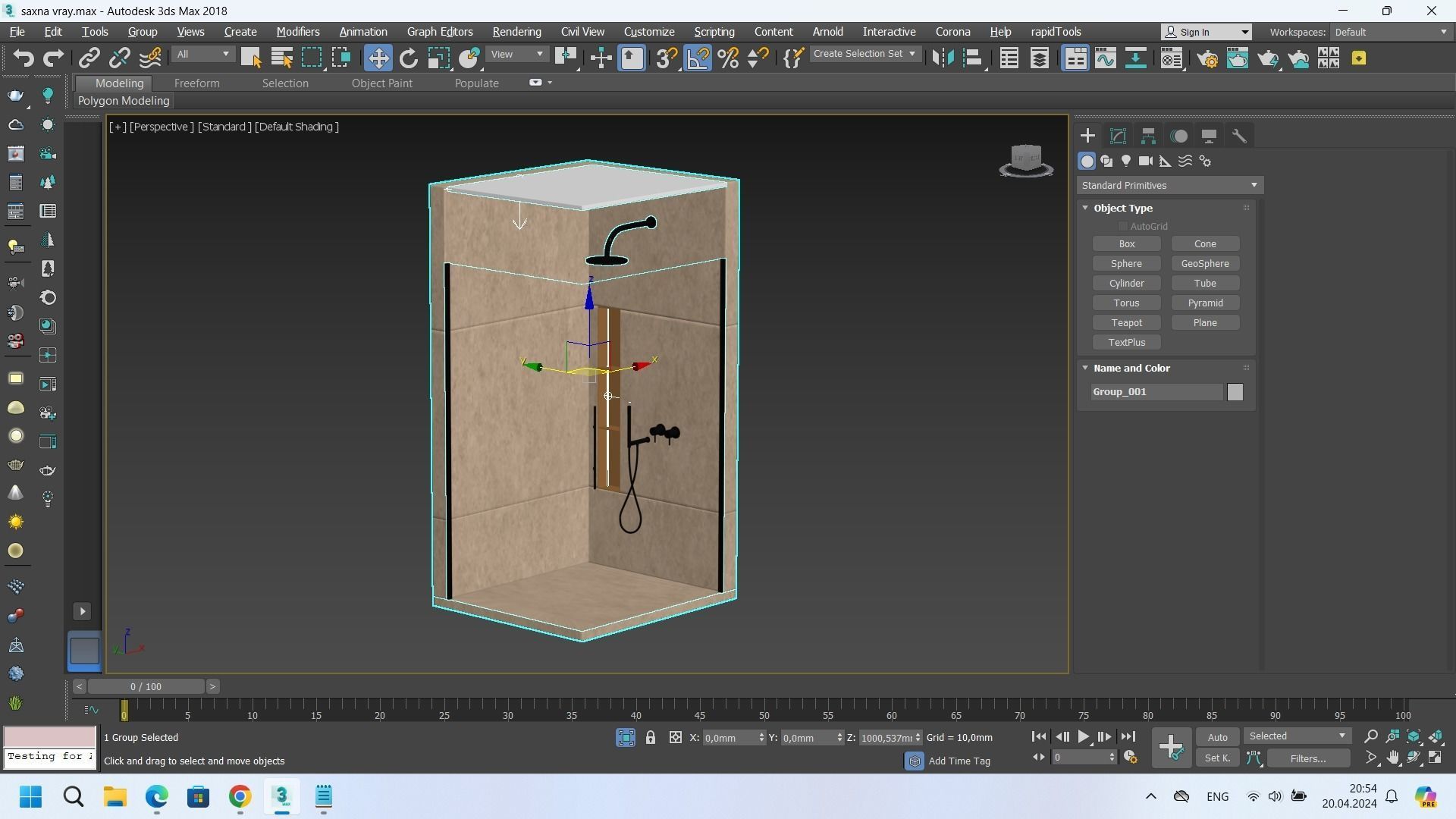 Shower cabin with partition 03 3D model_7