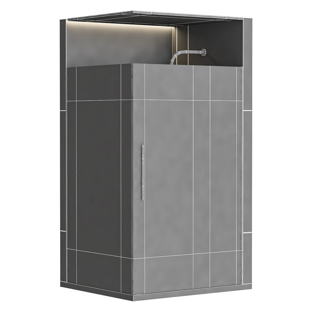 Shower cabin with partition 03 3D model_4