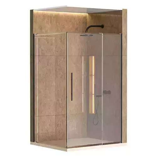 Shower cabin with partition 03