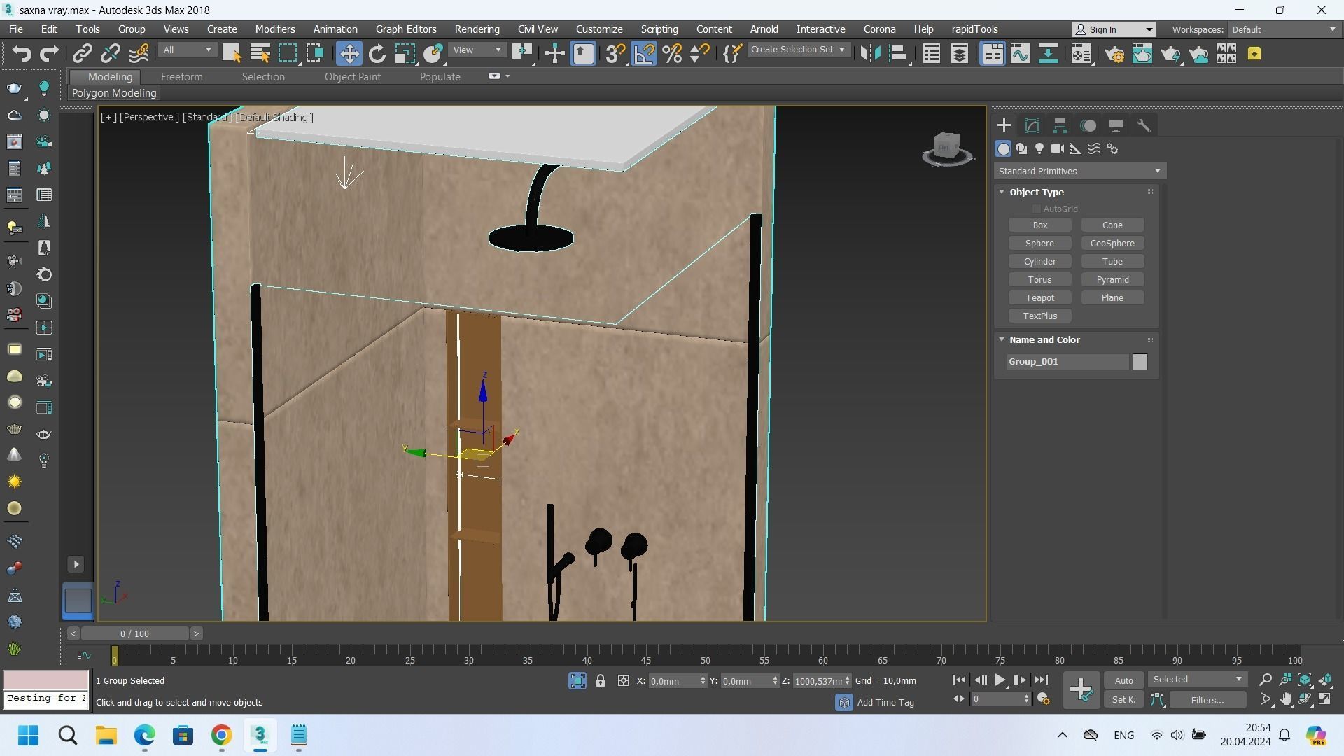 Shower cabin with partition 03 3D model_9