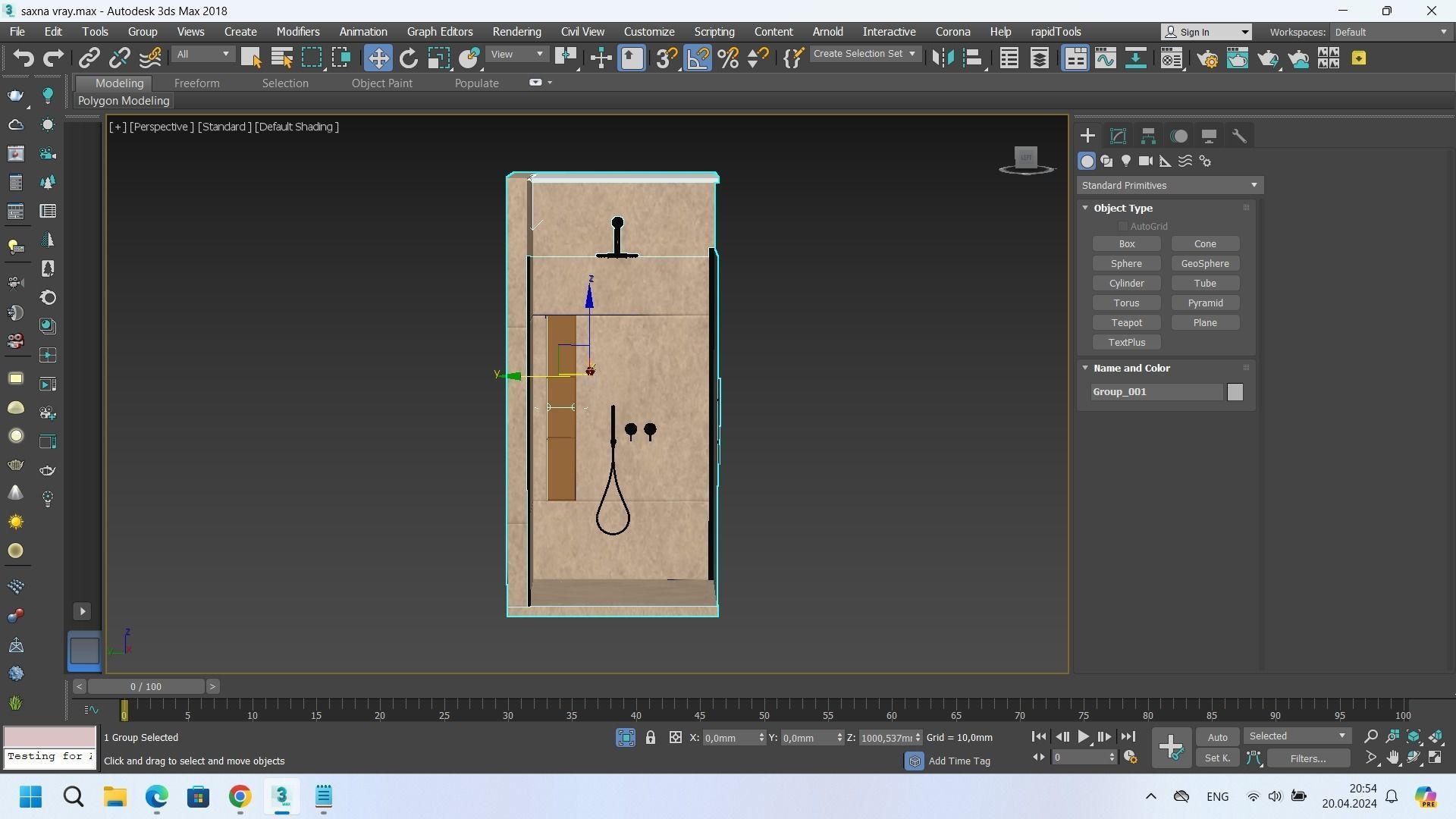 Shower cabin with partition 03 3D model_5
