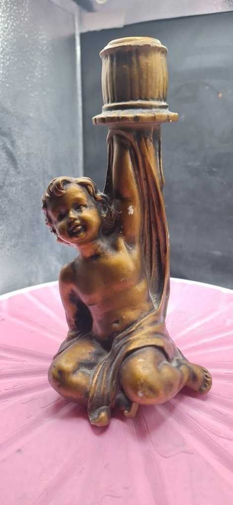 cherub candle stick holder big and small 3D print model_2