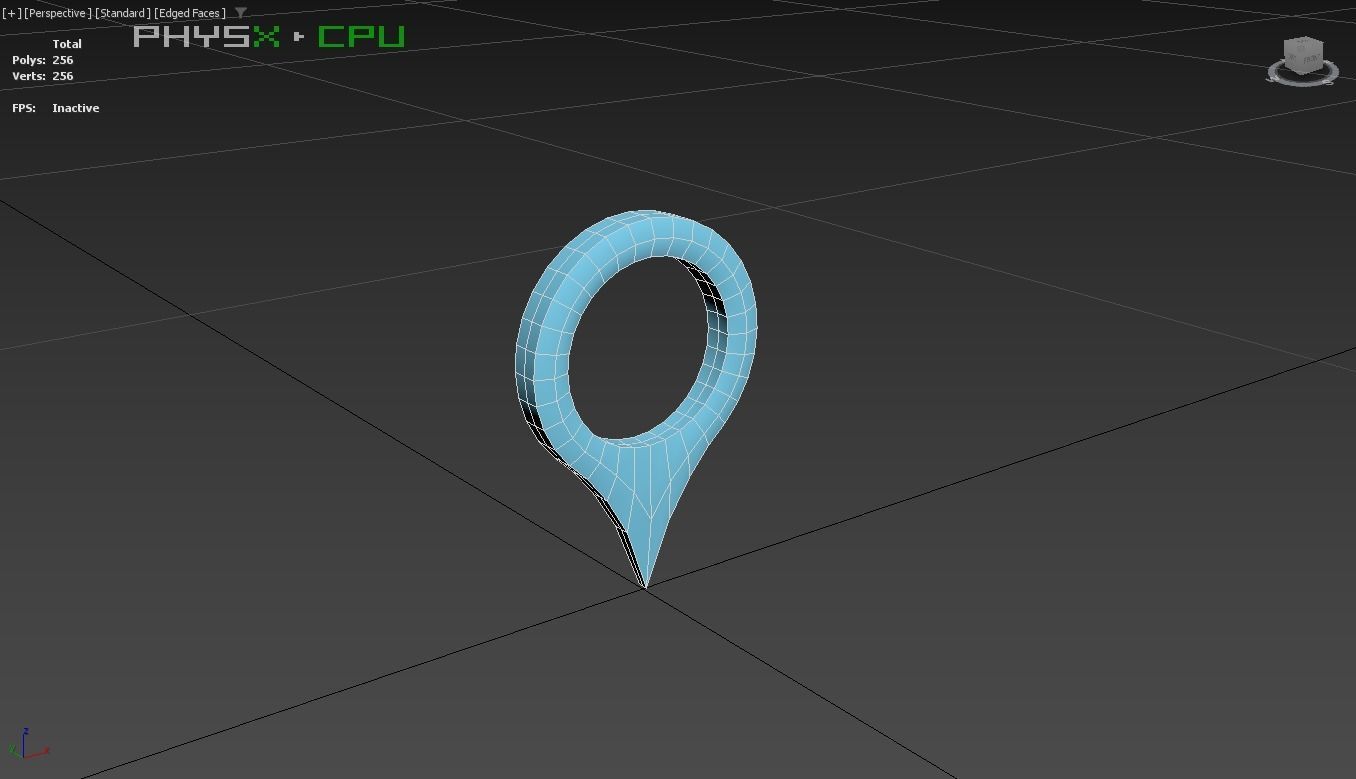 Pin 001 - Map Pointer Basic Blue Low-poly 3D model_8