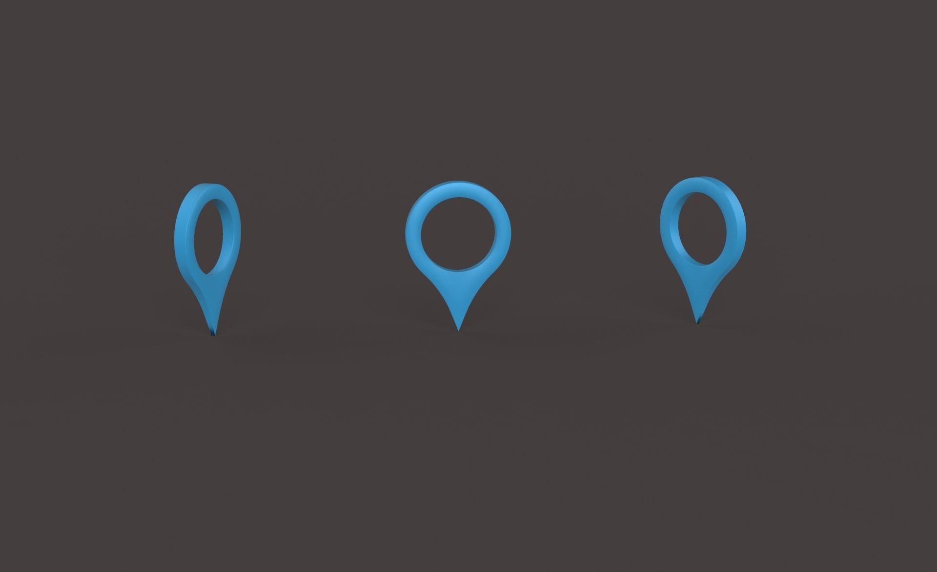 Pin 001 - Map Pointer Basic Blue Low-poly 3D model_5