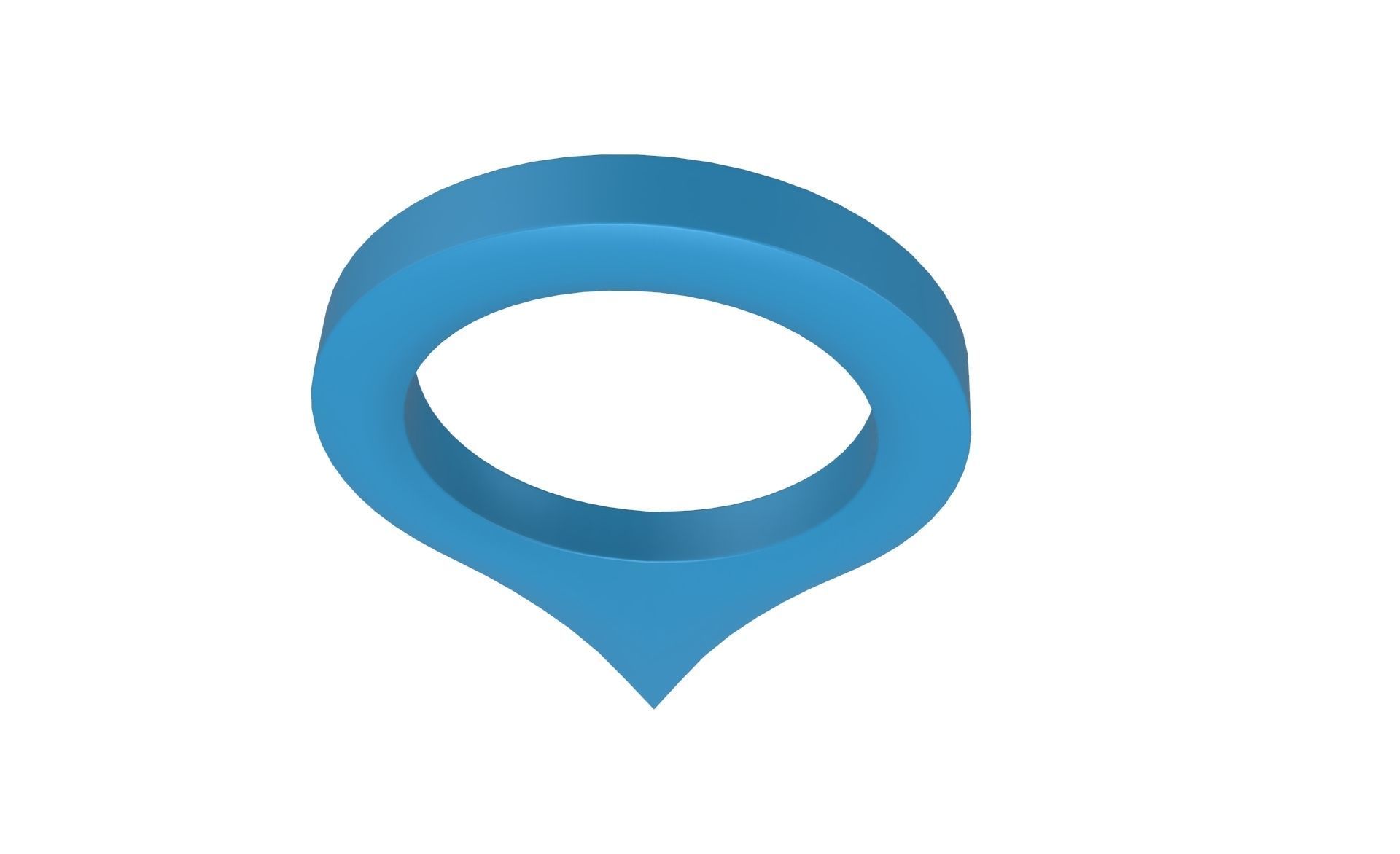 Pin 001 - Map Pointer Basic Blue Low-poly 3D model_3