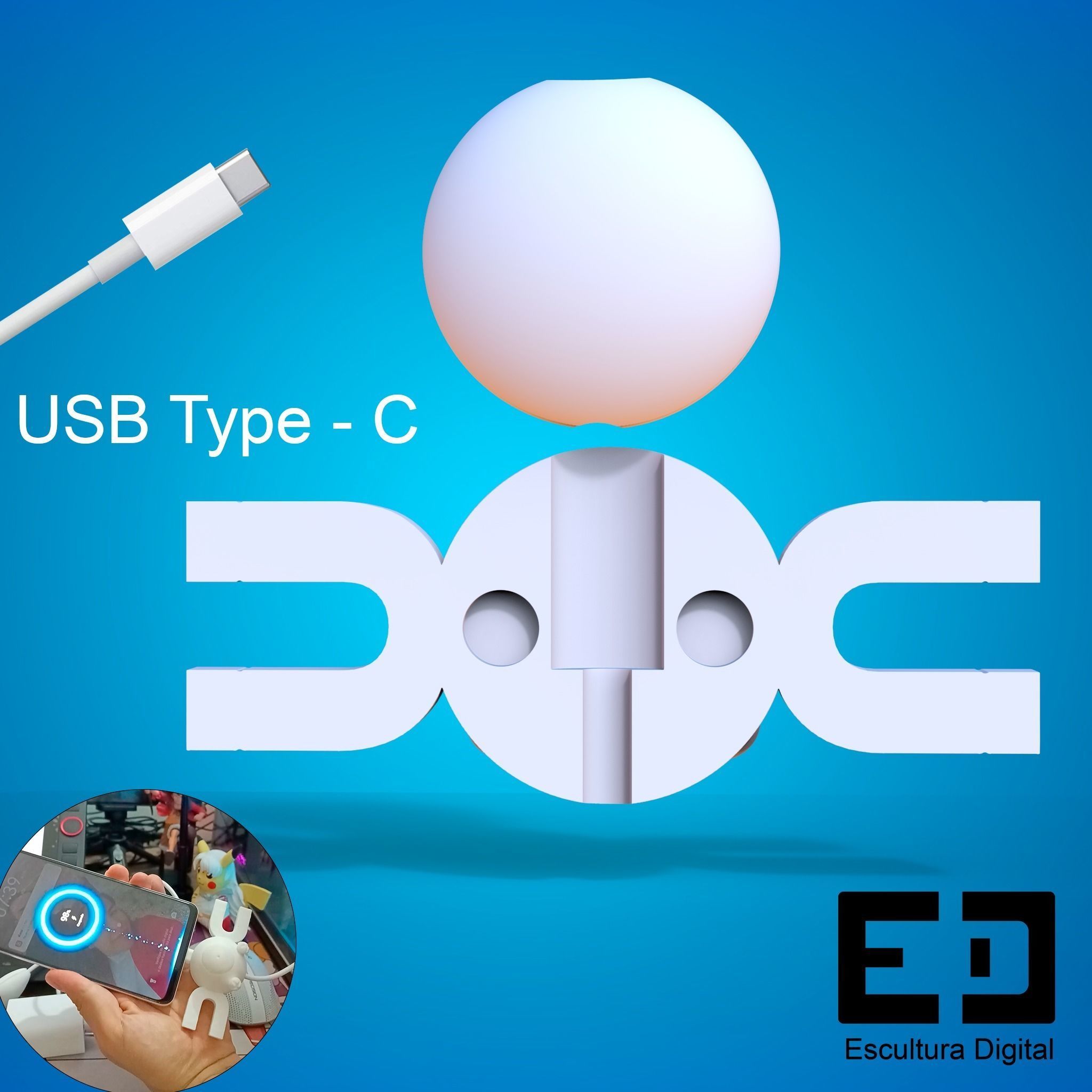 MAGNEMITE - USB TYPE C 3D print model_5