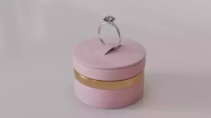 Engagement Gold Ring With Diamond 01