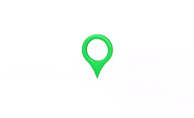 Pin 001 - Map Pointer Basic Green Low-poly 3D model