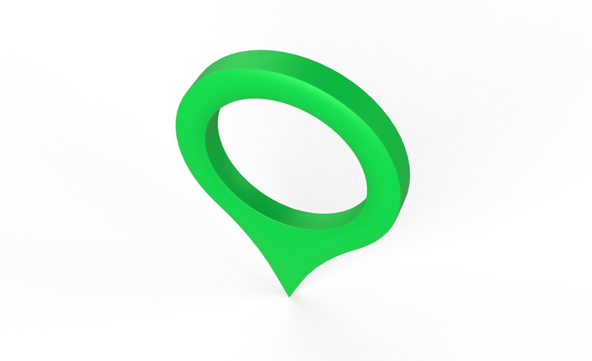 Pin 001 - Map Pointer Basic Green Low-poly 3D model_3