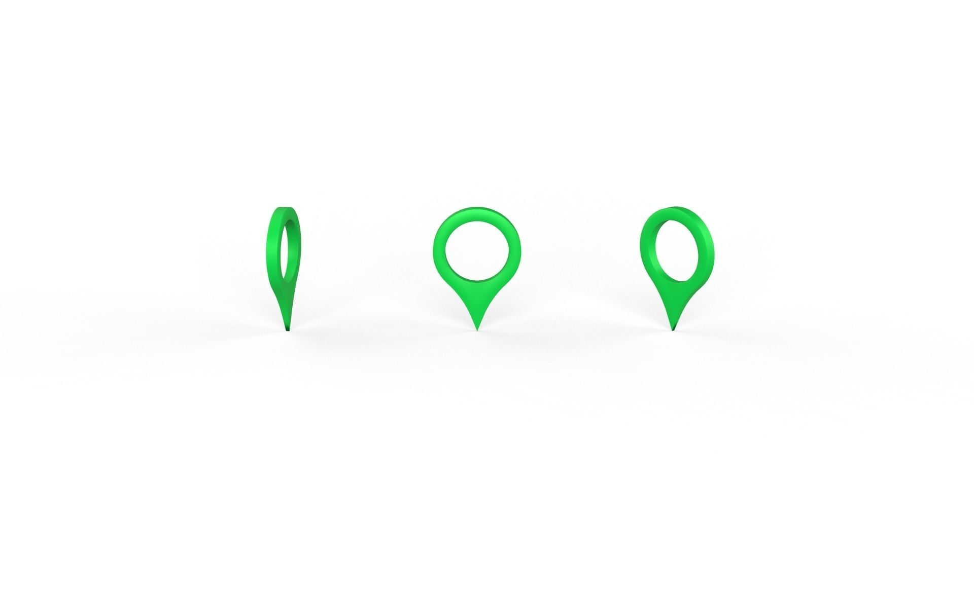 Pin 001 - Map Pointer Basic Green Low-poly 3D model_4