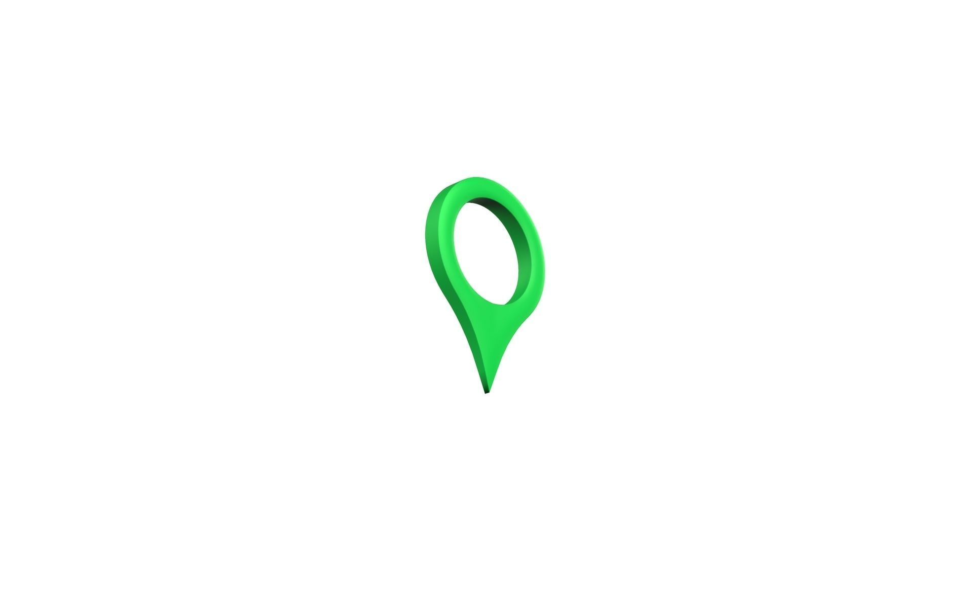 Pin 001 - Map Pointer Basic Green Low-poly 3D model_2