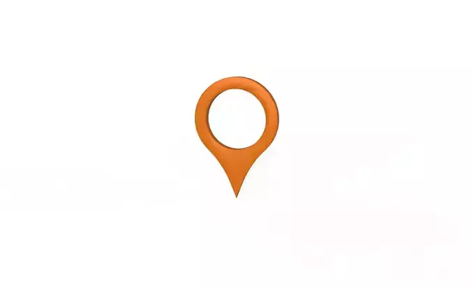 Pin 001 - Map Pointer Basic Orange Low-poly 3D model