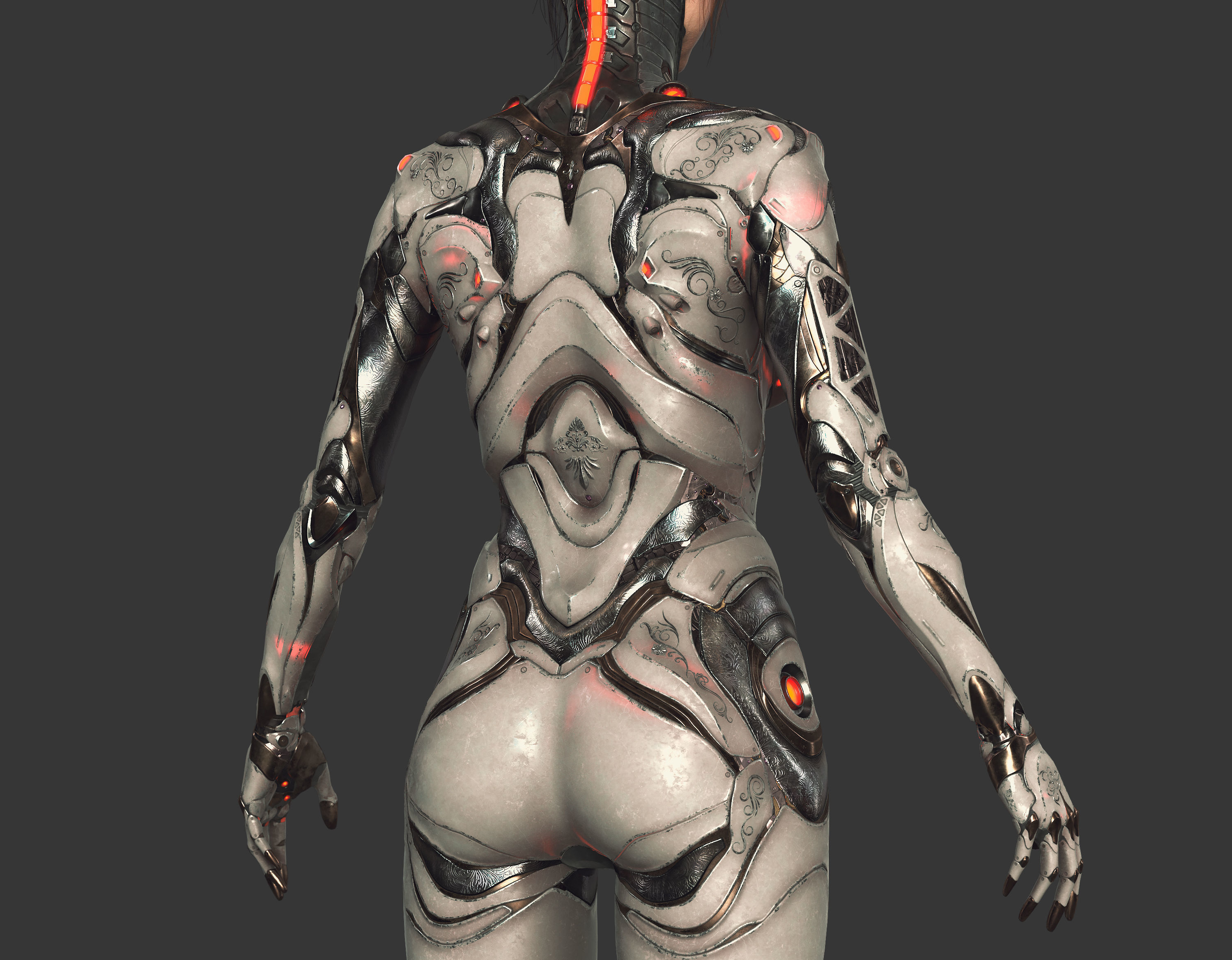 3d Cyberpunk Girl - Game Ready and Recordings Low-poly 3D model_7