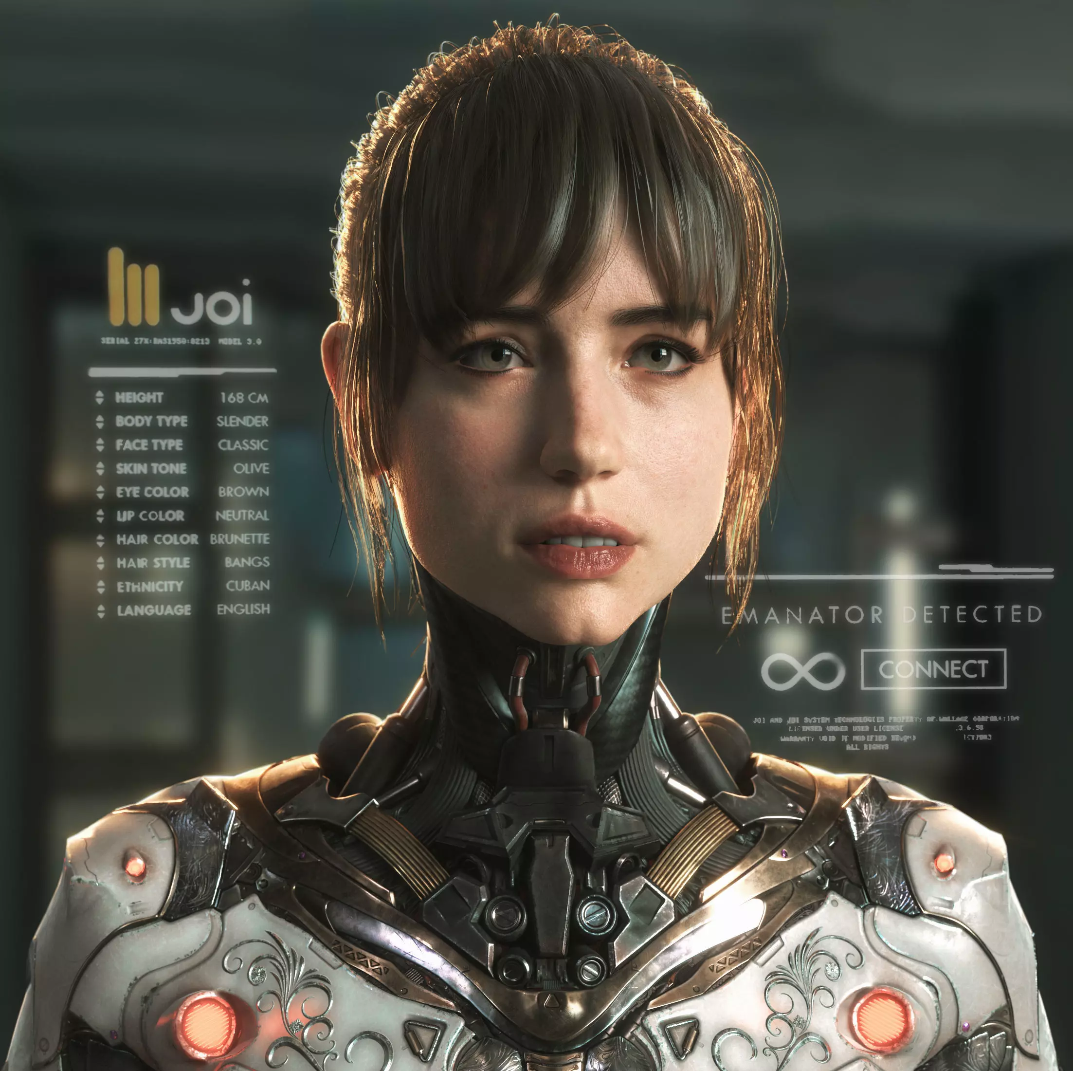 3d Cyberpunk Girl - Game Ready and Recordings Low-poly 3D model_0