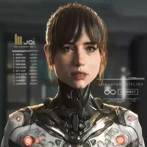 3d Cyberpunk Girl - Game Ready and Recordings Low-poly 3D model