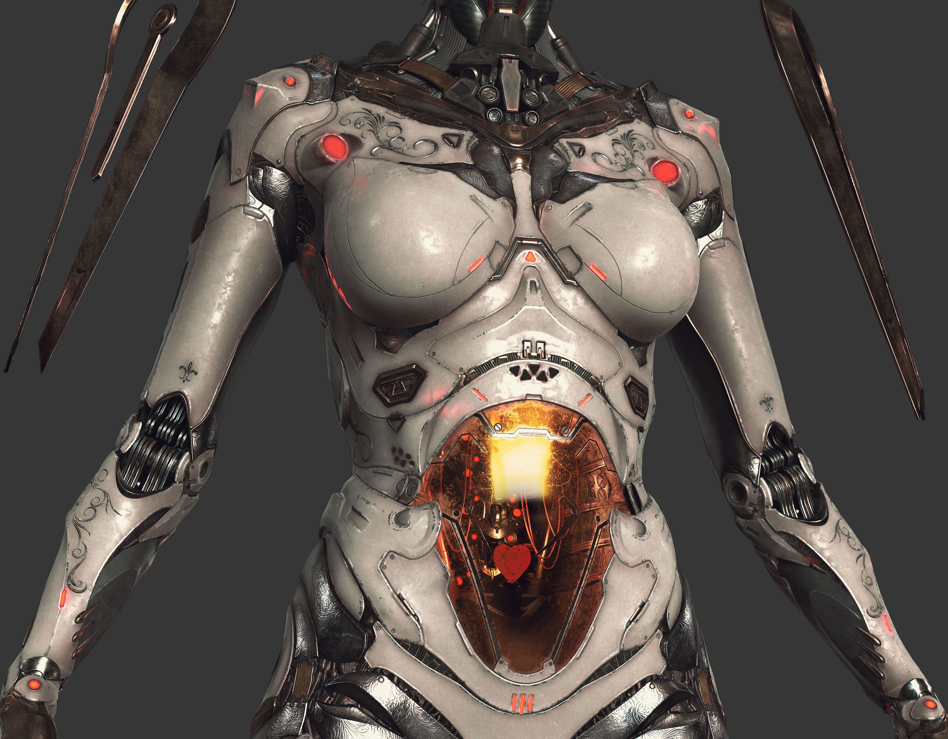 3d Cyberpunk Girl - Game Ready and Recordings Low-poly 3D model_8