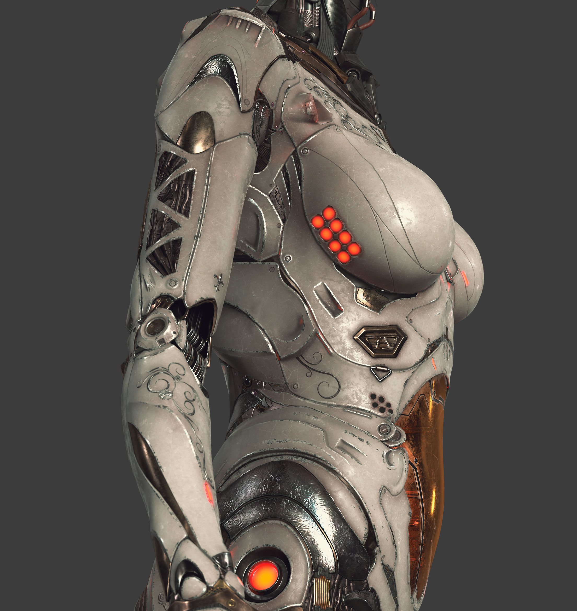 3d Cyberpunk Girl - Game Ready and Recordings Low-poly 3D model_6