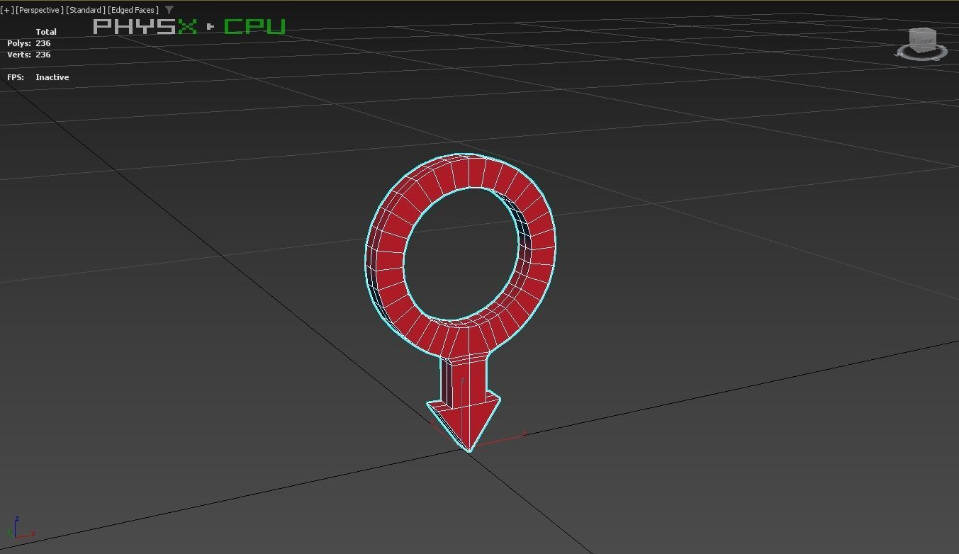 Pin 002 - Map Pointer Basic Red Low-poly 3D model_5