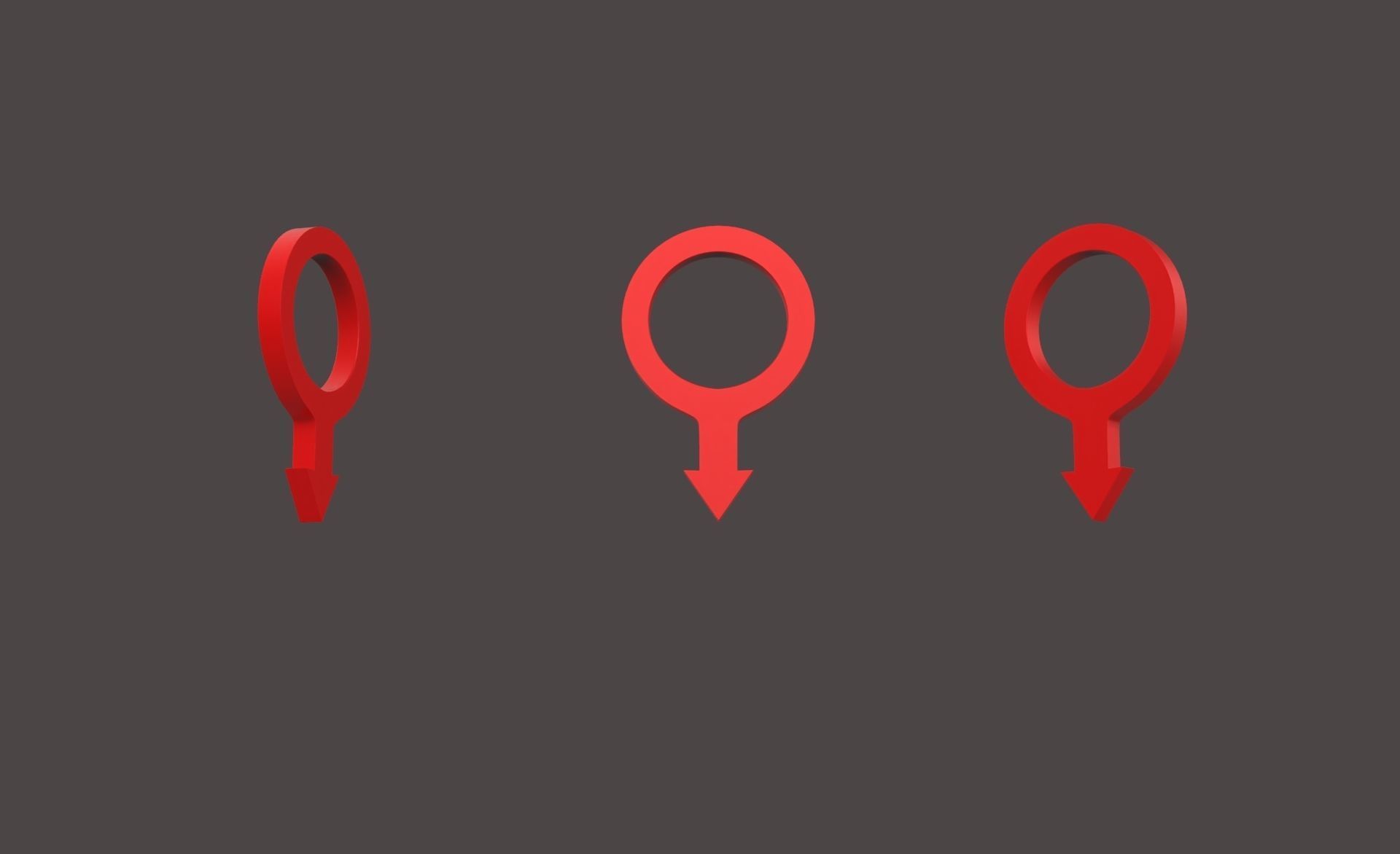 Pin 002 - Map Pointer Basic Red Low-poly 3D model_6