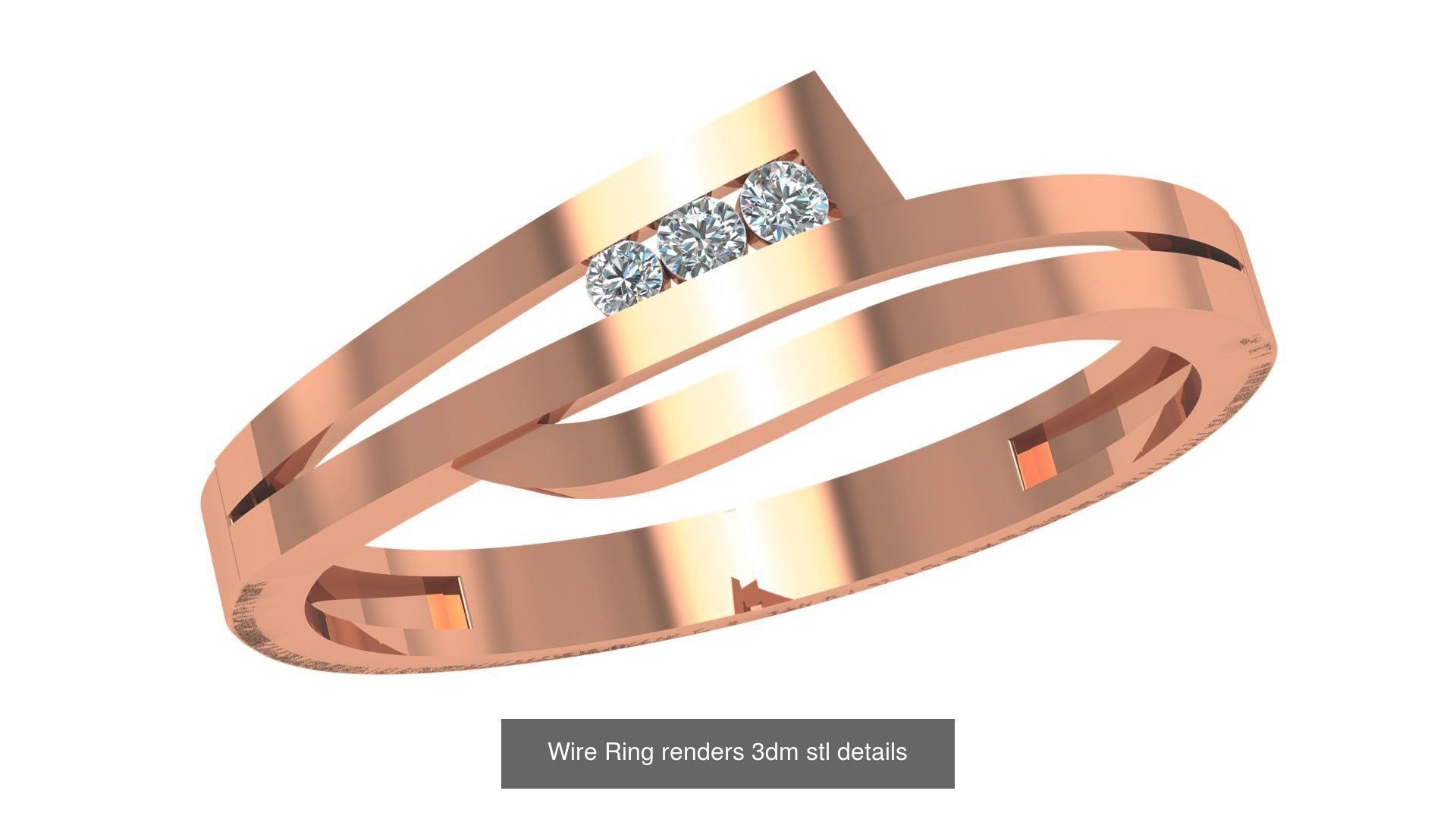 41 Wire Light wt minimalist Ring 3dm stl renders  3D Model Collection_28