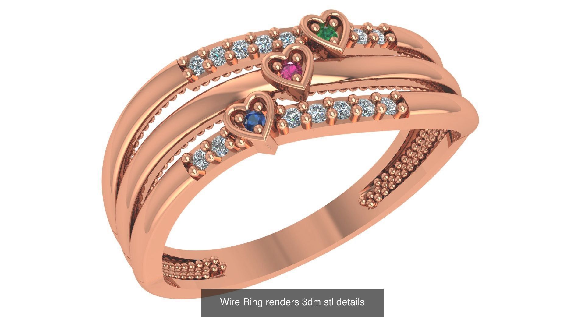 41 Wire Light wt minimalist Ring 3dm stl renders  3D Model Collection_20