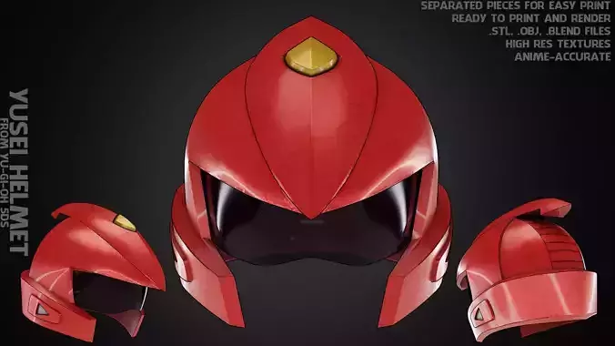 Yu-Gi-Oh 5ds Yusei Fudo Duel Runner Helmet for Cosplay 3D print model