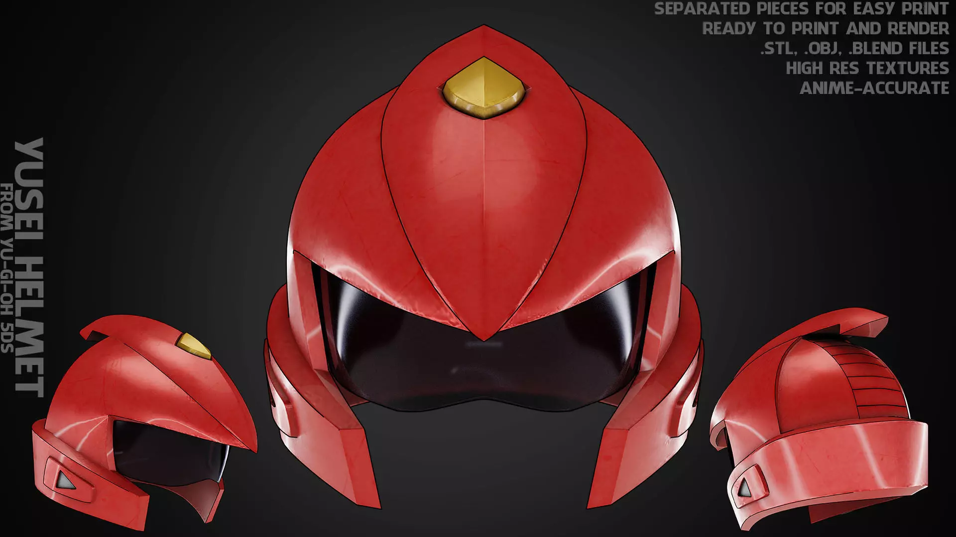 Yu-Gi-Oh 5ds Yusei Fudo Duel Runner Helmet for Cosplay 3D print model_0