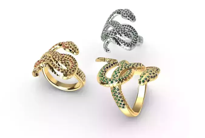 Rings serpenti 3D print model 3D print model