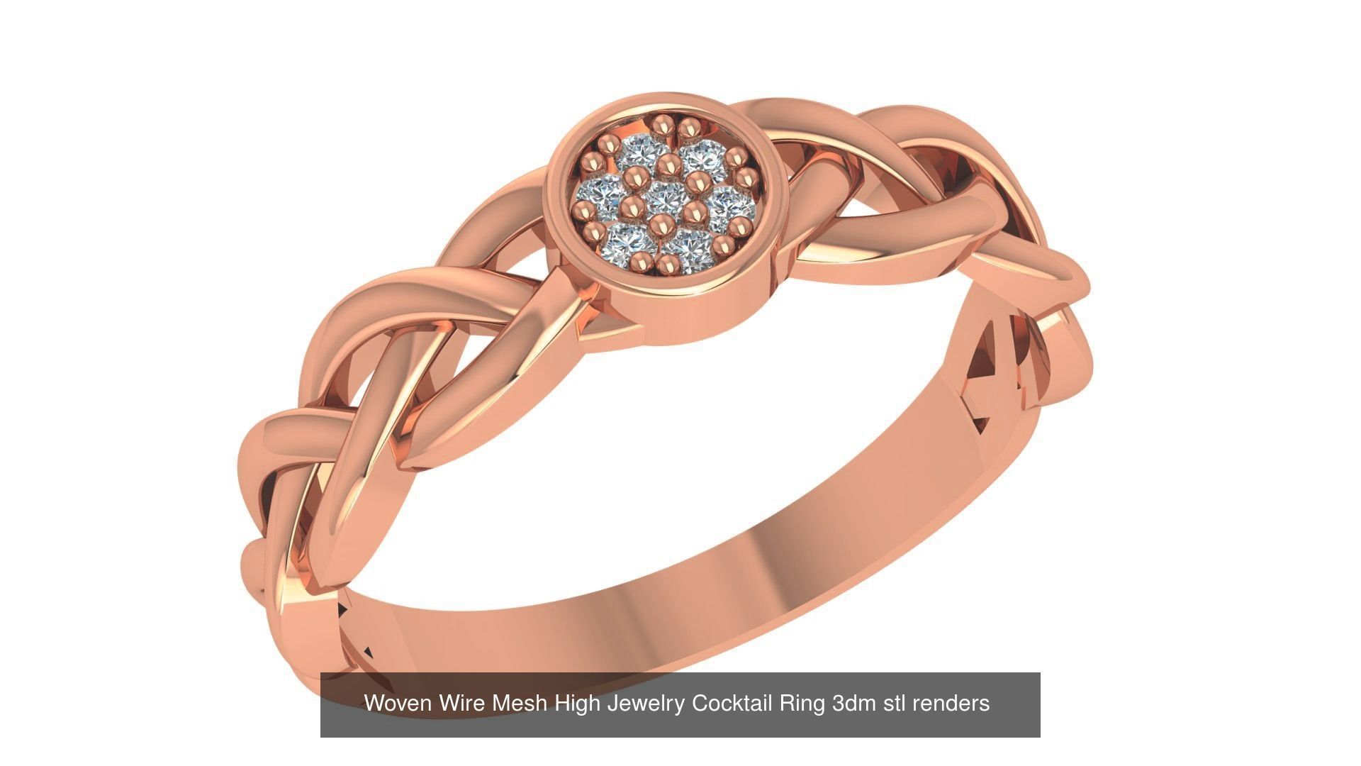 72 High Jewelry Cocktail Ring 3dm stl renders details 3D Model Collection_72