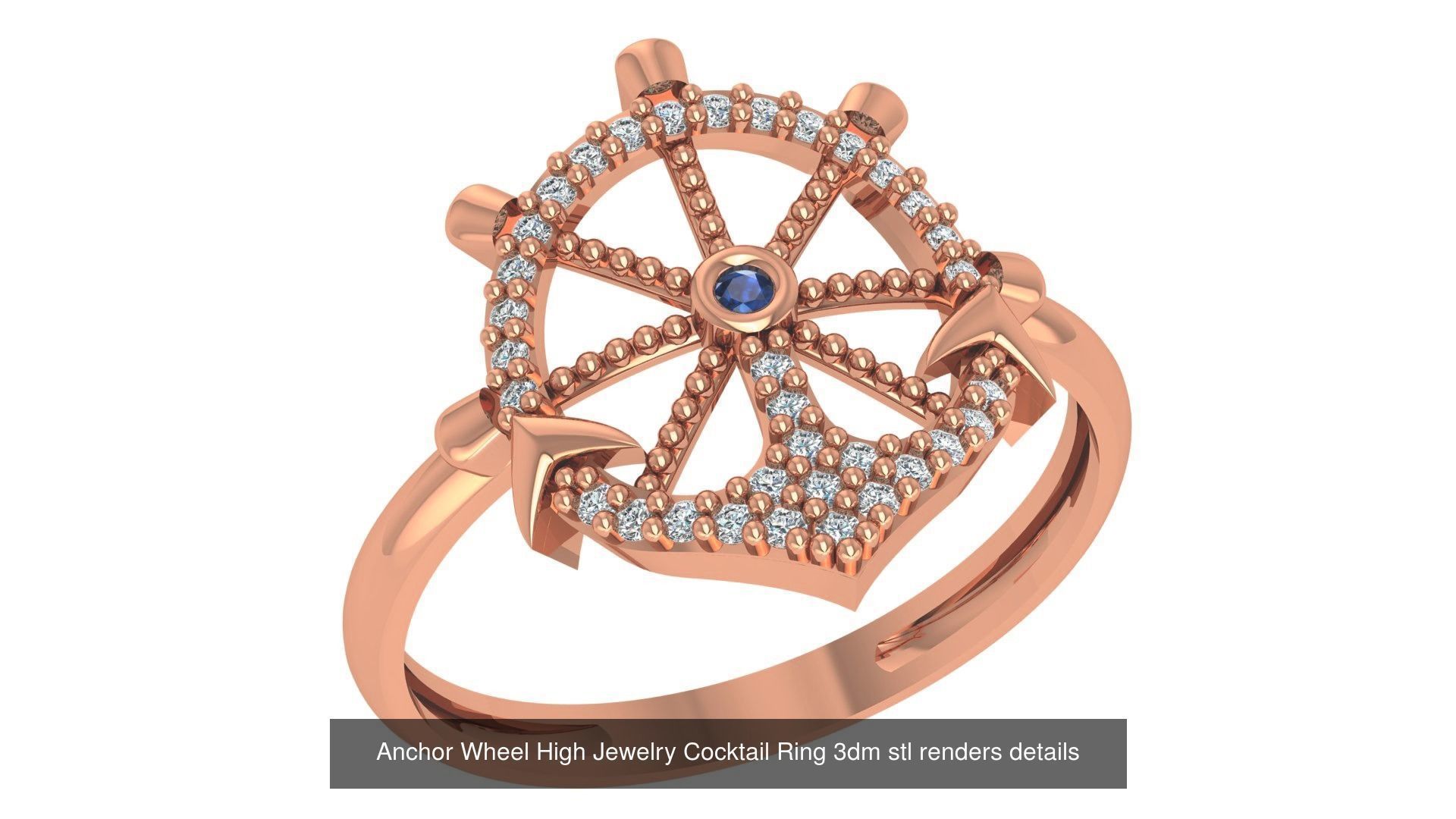 72 High Jewelry Cocktail Ring 3dm stl renders details 3D Model Collection_47