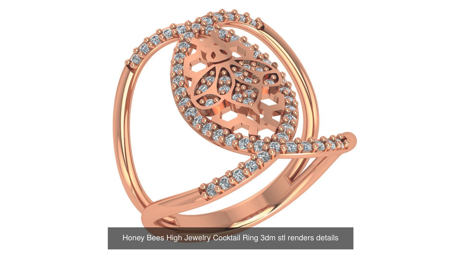 72 High Jewelry Cocktail Ring 3dm stl renders details 3D Model Collection_52