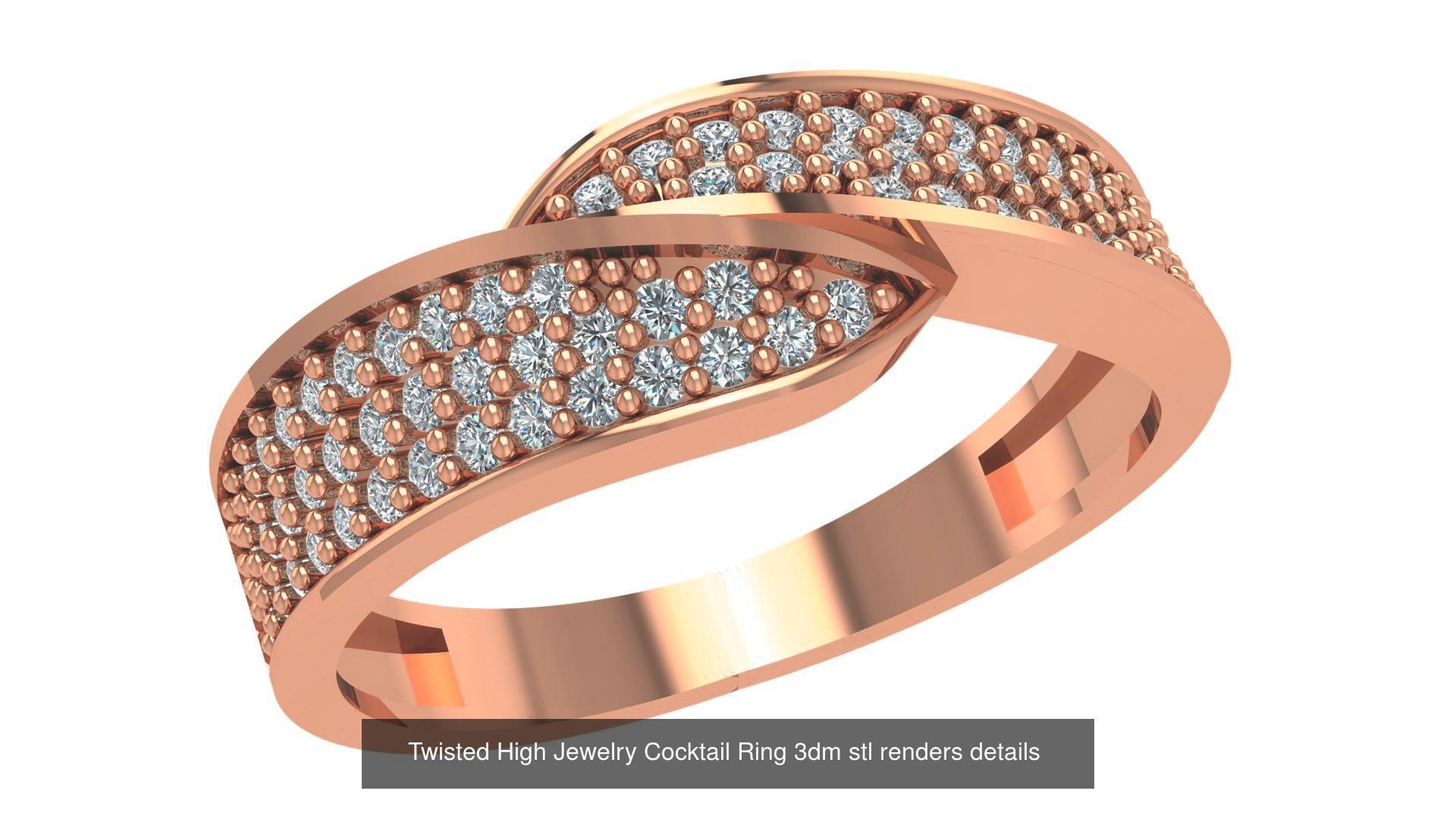 72 High Jewelry Cocktail Ring 3dm stl renders details 3D Model Collection_65