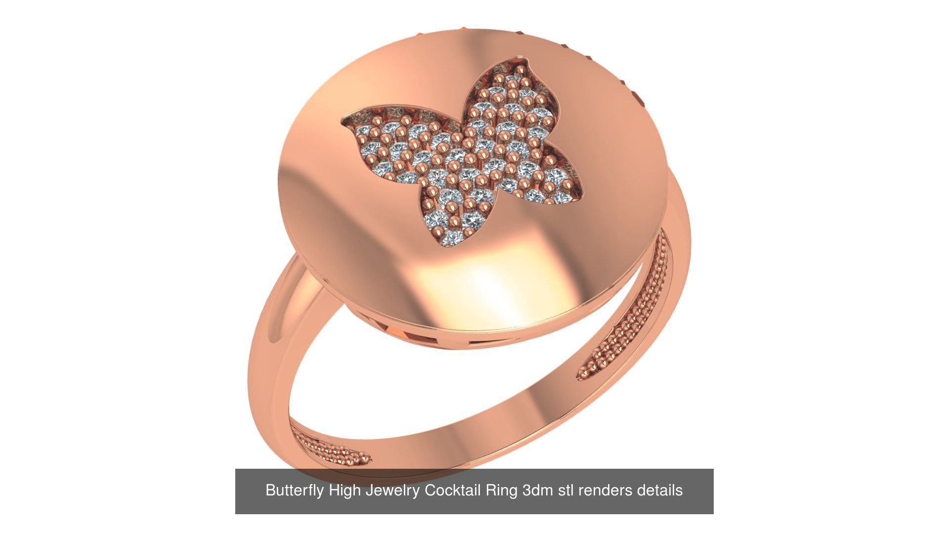72 High Jewelry Cocktail Ring 3dm stl renders details 3D Model Collection_36