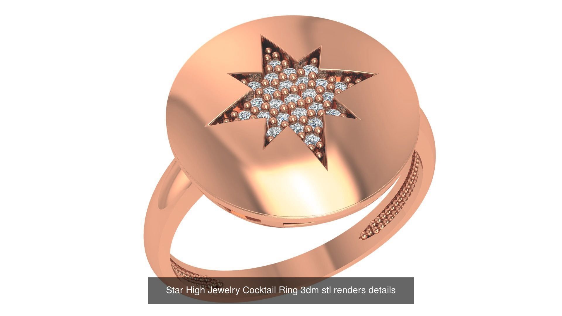 72 High Jewelry Cocktail Ring 3dm stl renders details 3D Model Collection_35